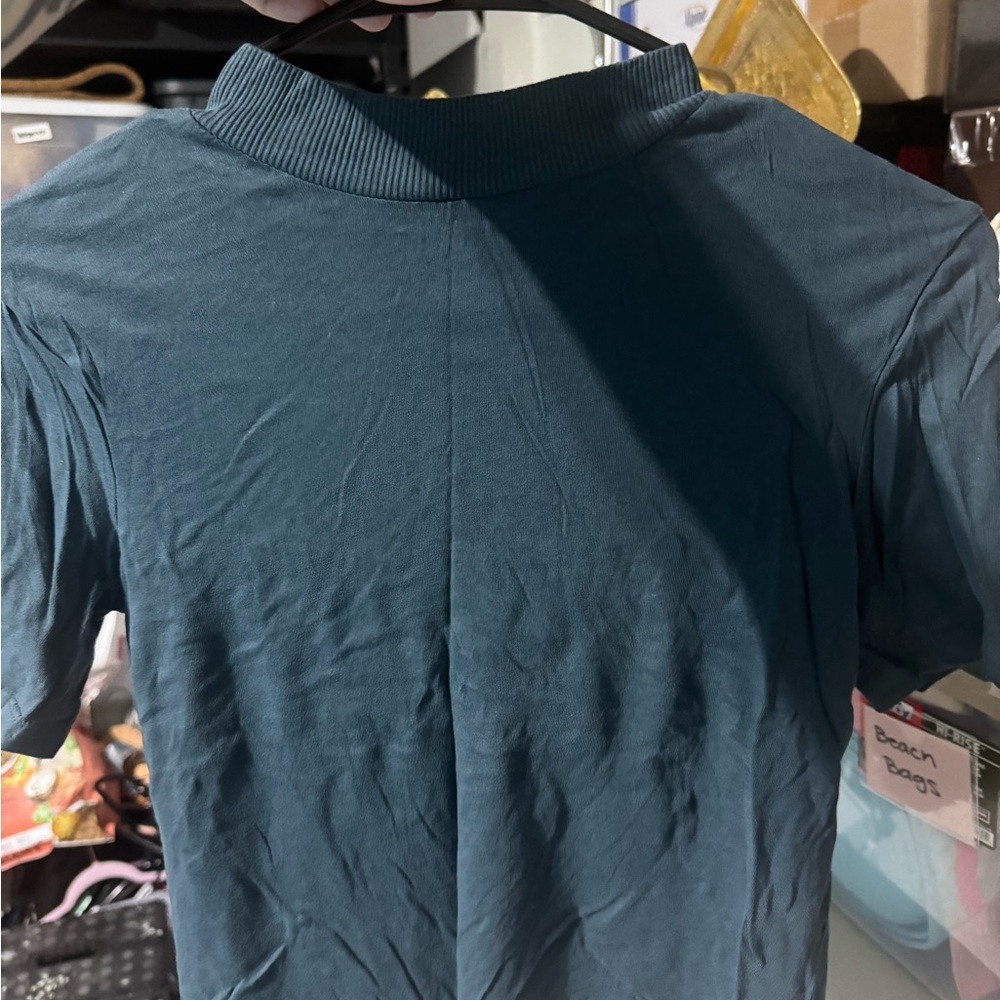 Zara Dark Teal Turtleneck Top